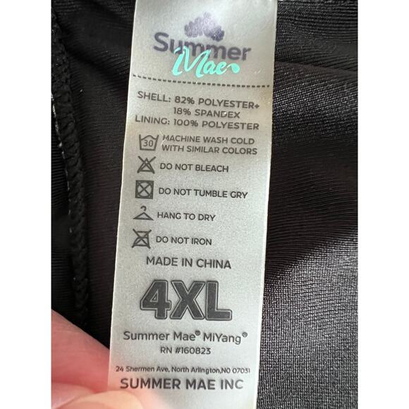 Summer Mae 4XL Plus Size One Piece Swimsuit Black Cherry Skirt Short Modest NEW - Picture 11 of 12